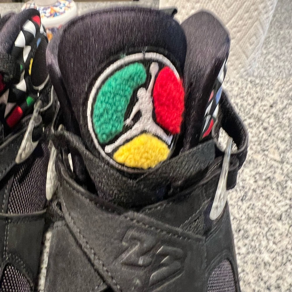 Jordan Black Multicolor High-Top Sneakers Size 11 Made in China Retro - Picture 5 of 9